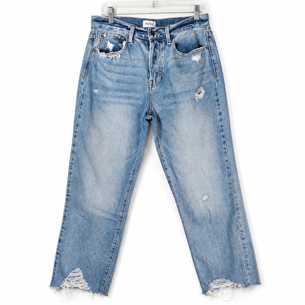 Pistola Jeans Womens 29 Fit 30 Charlie High Rise Straight Button Fly Streetwear